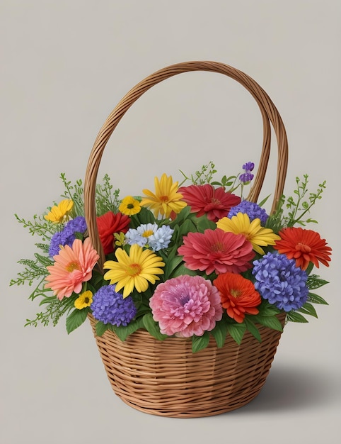Красивая иллюстрация цветочной корзины