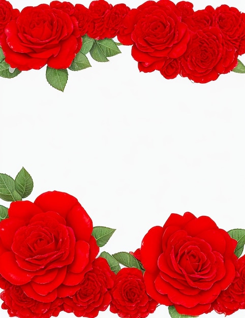 Photo beautiful flower blank frame for text rose flowers background generated by ai