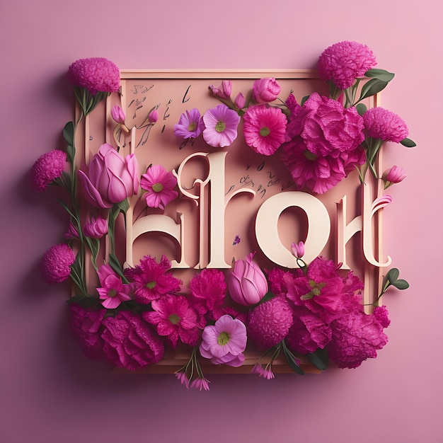 Beautiful Flower Compositions and Delicate Bouquets on Pink Backgrounds