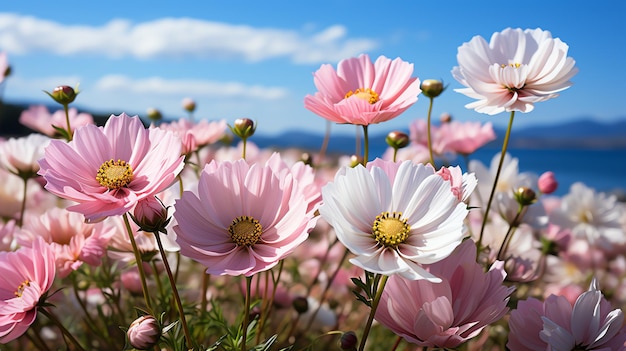 beautiful flower field scenery