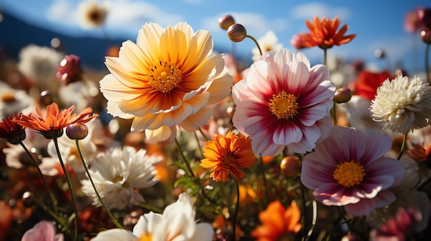 beautiful flower field scenery