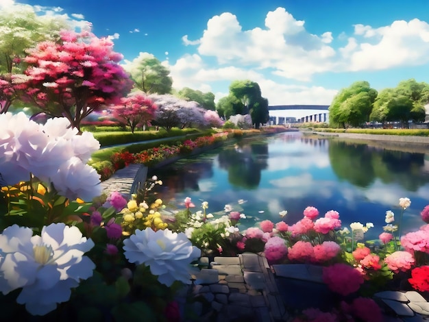 Photo beautiful flower garden