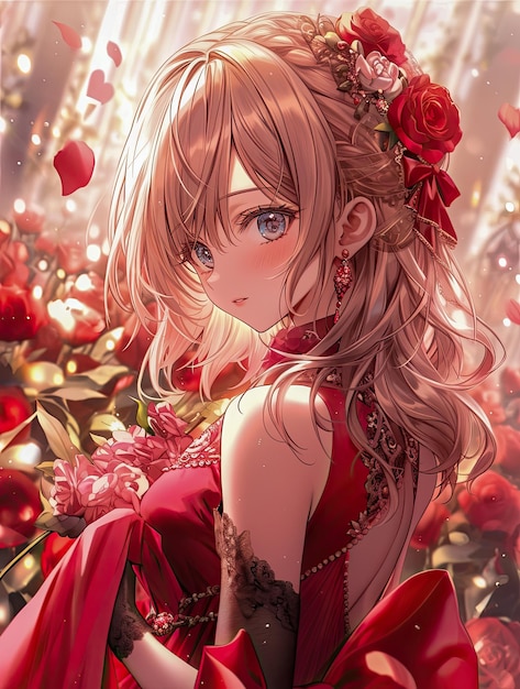 Beautiful Flower Girl Anime Wallpaper