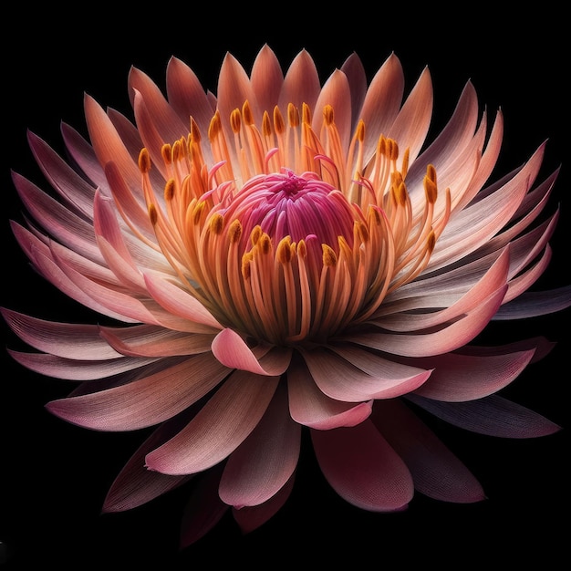beautiful flower isolated on black background with clipping path close up