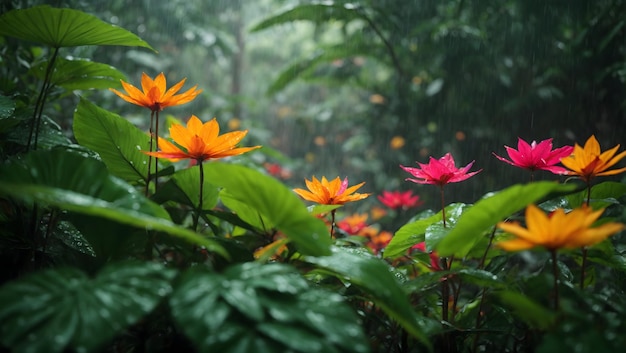 Foto un bellissimo fiore nella giungla