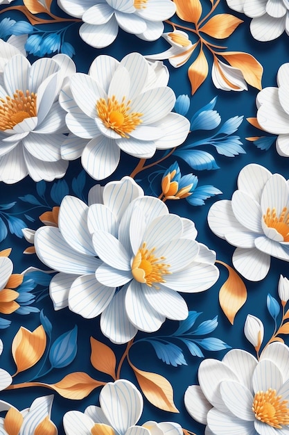 Photo beautiful flower seamless pattern design