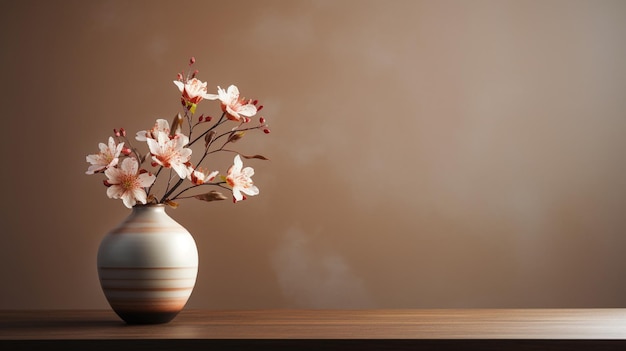 beautiful flower vase background free of space
