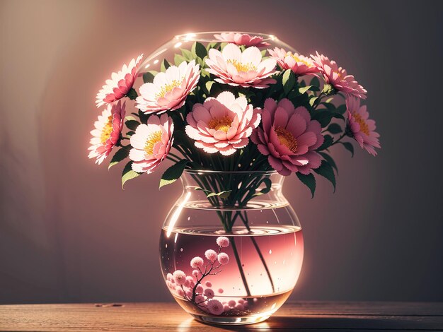 beautiful flower in the vase on a table