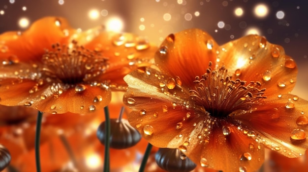 A beautiful flower wallpaper with a raindrop on it