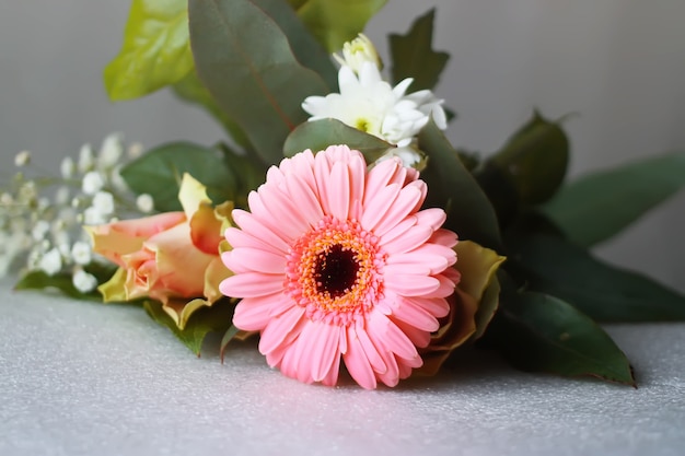 Beautiful flower wedding decoration with gerbera