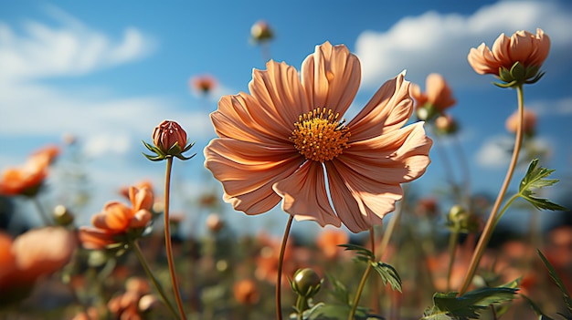 Beautiful flower with blue sky