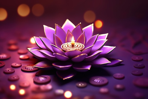 beautiful flower with candle