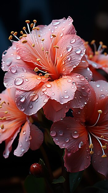 a beautiful flower with water drops