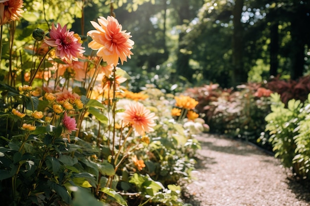 Фото beautiful flowers are planted in the garden