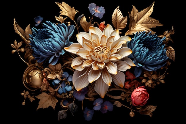 Beautiful Flowers Artwork Ai generative