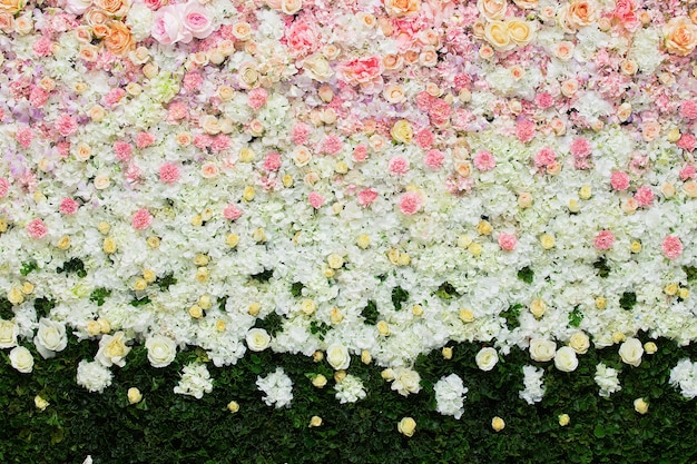 Foto sfondo di bellissimi fiori per la scena del matrimonio