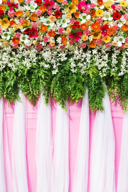 Beautiful flowers background for wedding scene