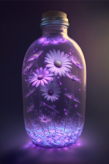 Beautiful Flowers in the bottle oils and essences of fresh AI technology