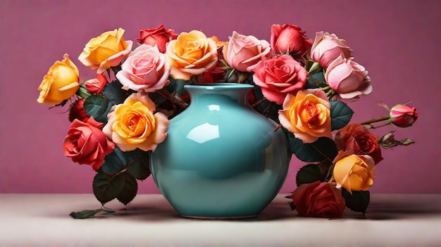 Beautiful flowers bouquet with stunning vase