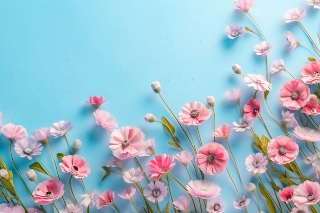 Beautiful flowers on color background