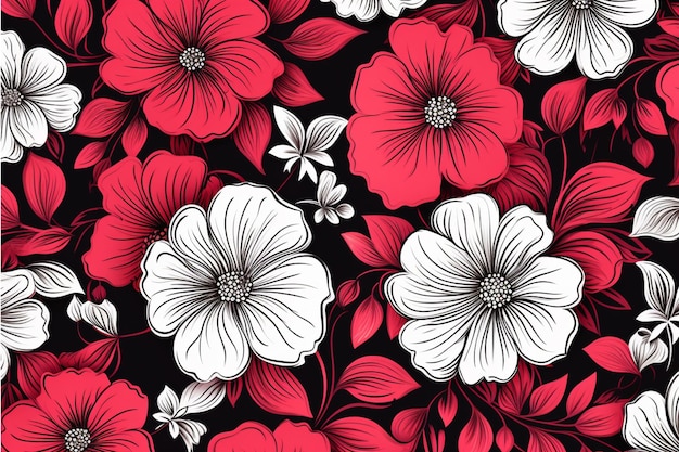 Beautiful flowers floral seamless pattern background