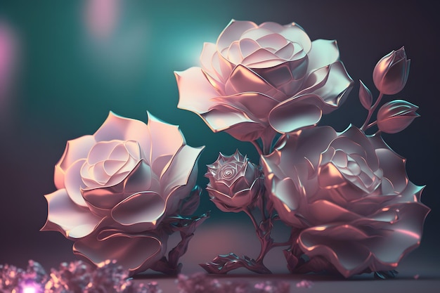 Beautiful Flowers Image Ai generative