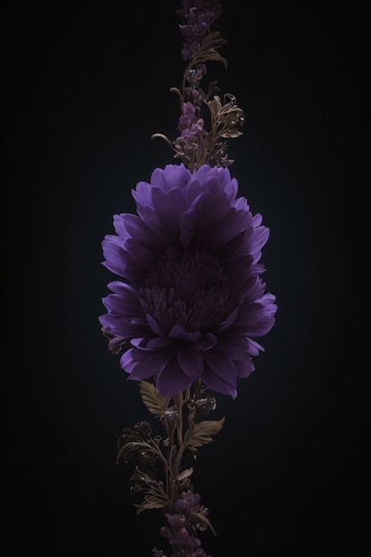 写真 黒の背景に美しい花