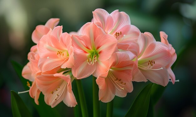 Photo beautiful flowers peach color blooming in the garden