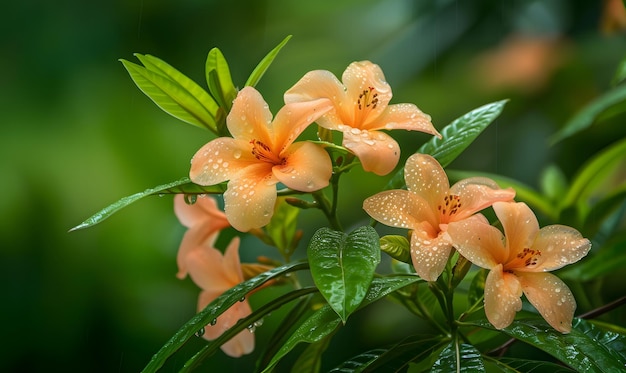 Photo beautiful flowers peach color blooming in the garden