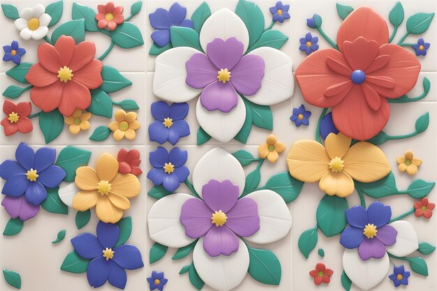 A beautiful flowers tiles design generated by ai