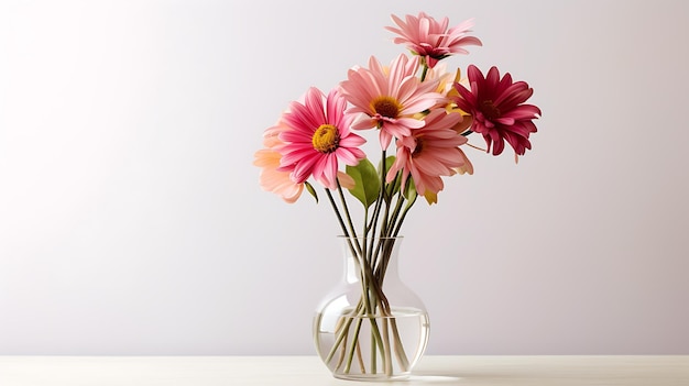 白い背景に分離された美しい花の花瓶