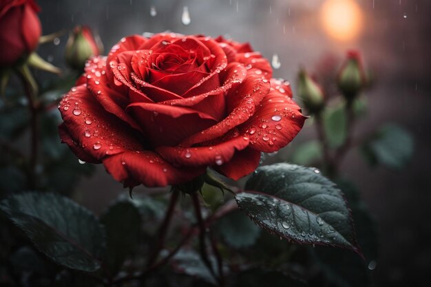 beautiful flowers with water drops on petals closeup