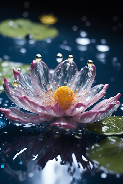 Beautiful flowers with water drops