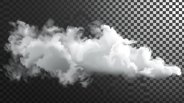 A beautiful fluffy white cloud isolated on a transparent background Use it to add a touch of realism to your next project