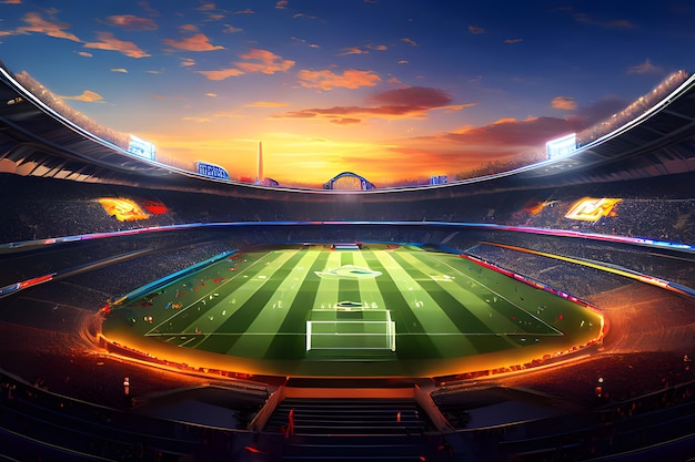 Beautiful football stadium or soccer stadium ai generated