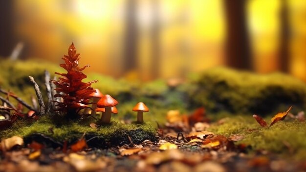 Beautiful forest autumn background