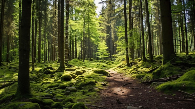 Beautiful forest at karkonoski national park