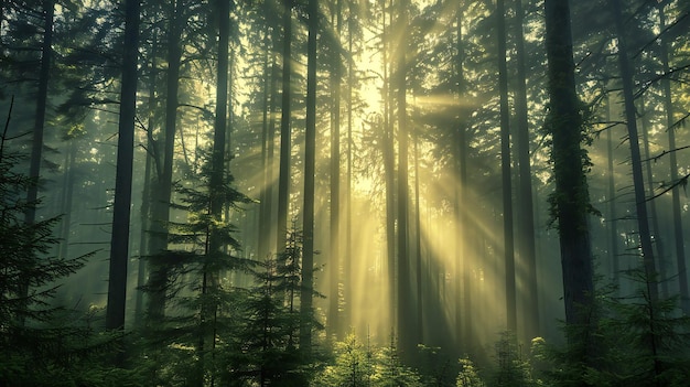 beautiful forest in the morning