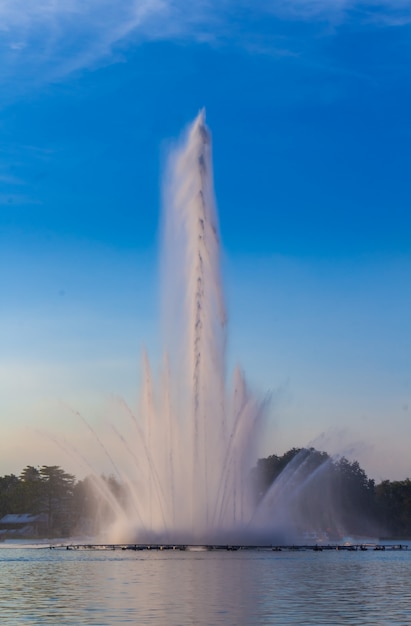 公園の中心部にある美しい噴水。