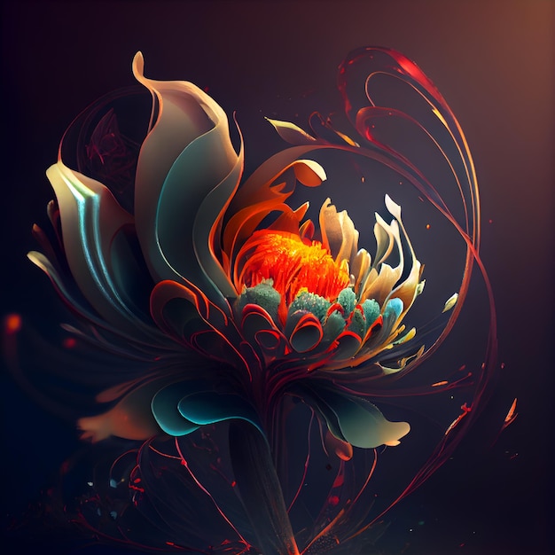 Beautiful fractal flower Digital artwork for creative graphic design