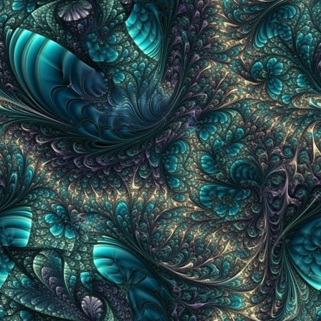 A beautiful fractal wallpaper with a blue and purple pattern.