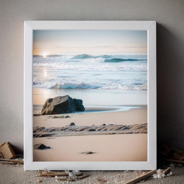 the beautiful frame on the beach sand