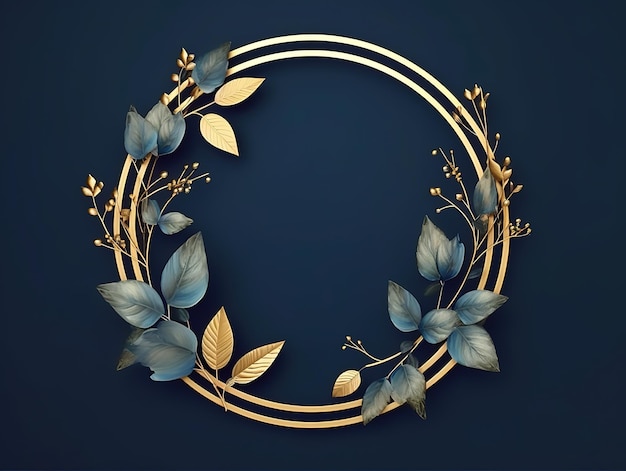 Beautiful frame mock up design with leaves