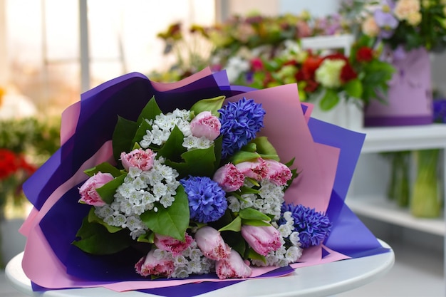 beautiful fresh bouquet of colorful flowers flower delivery from a flower shop Valentines Day