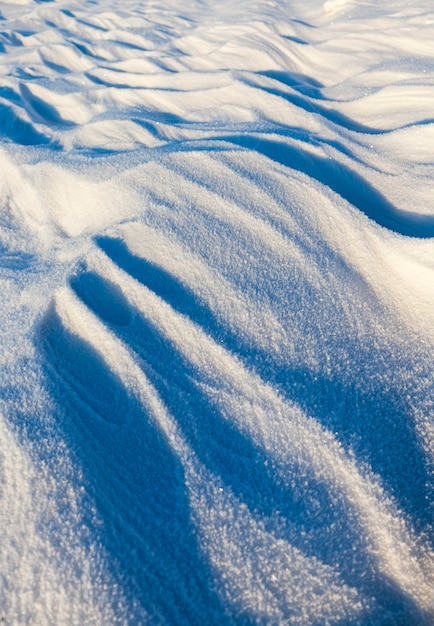 Beautiful frozen snowy hill