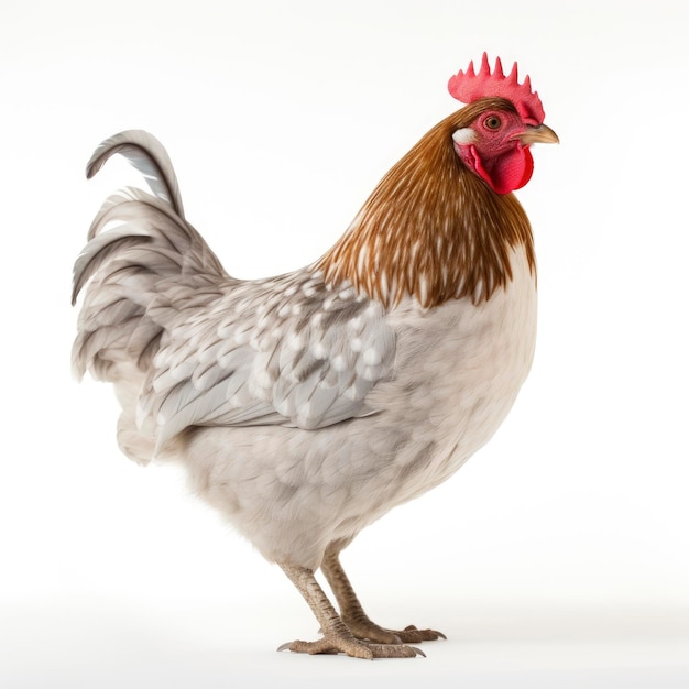 Beautiful full body view chicken on white background isolated professional animal photo