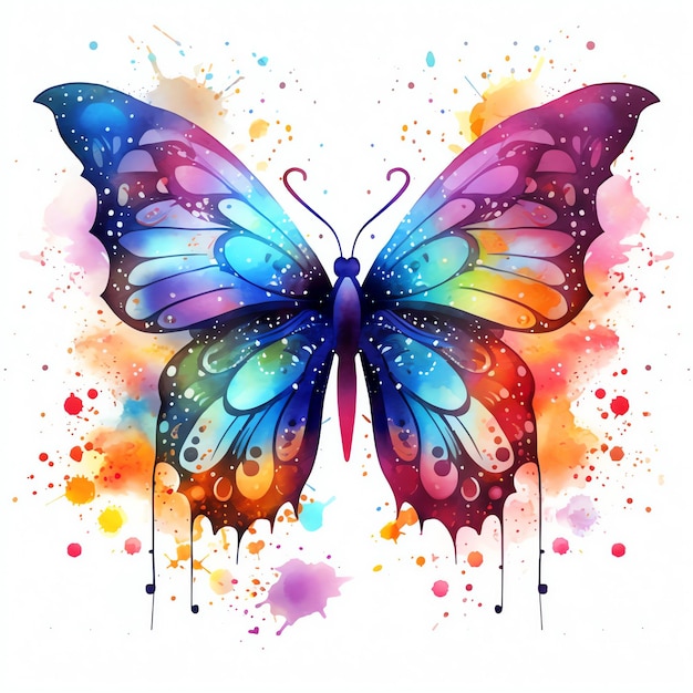 beautiful galactic color butterfly clipart illustration