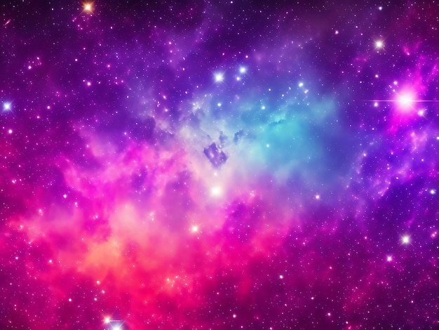 星雲コスモススターダストと宇宙の明るく輝く星を持つ美しい銀河の背景