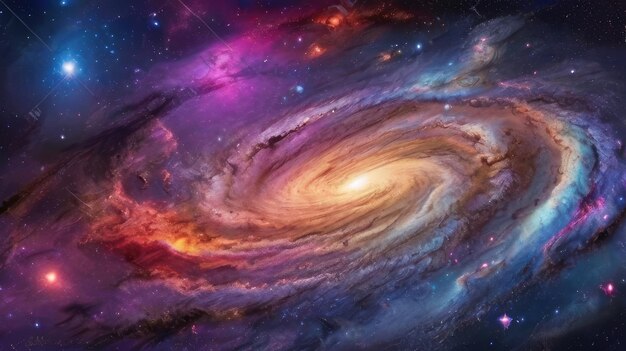 Beautiful galaxy planet background with vibrant colors