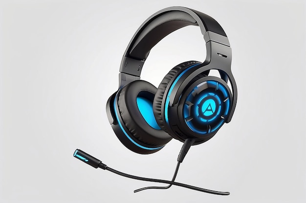 Beautiful gaming headphone isolated on transparent background